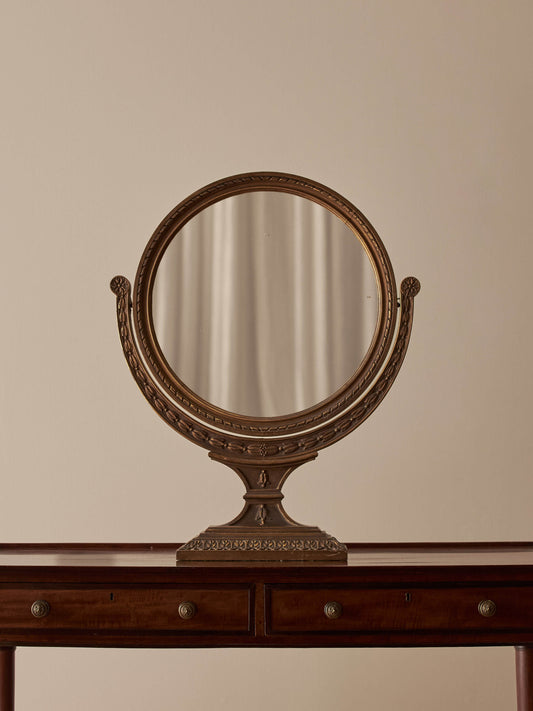 ON HOLD Antique gilded gesso table-top mirror