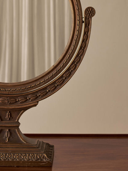 Antique gilded gesso table-top mirror