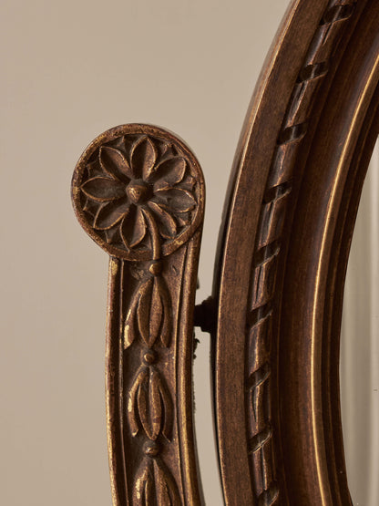 Antique gilded gesso table-top mirror