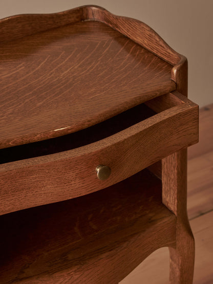 Pair of blonde oak-veneer vintage bedside tables
