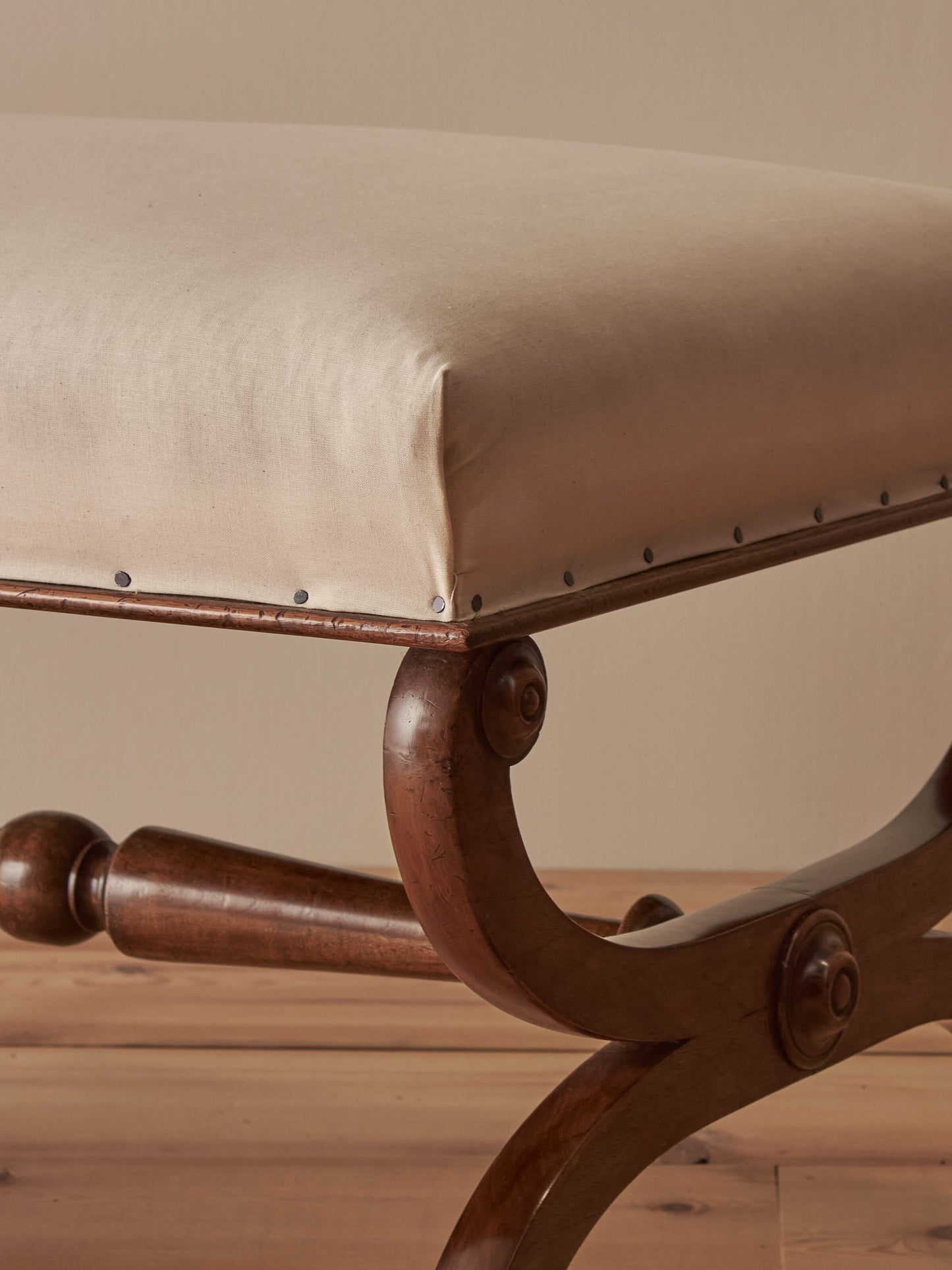 Antique walnut footstool