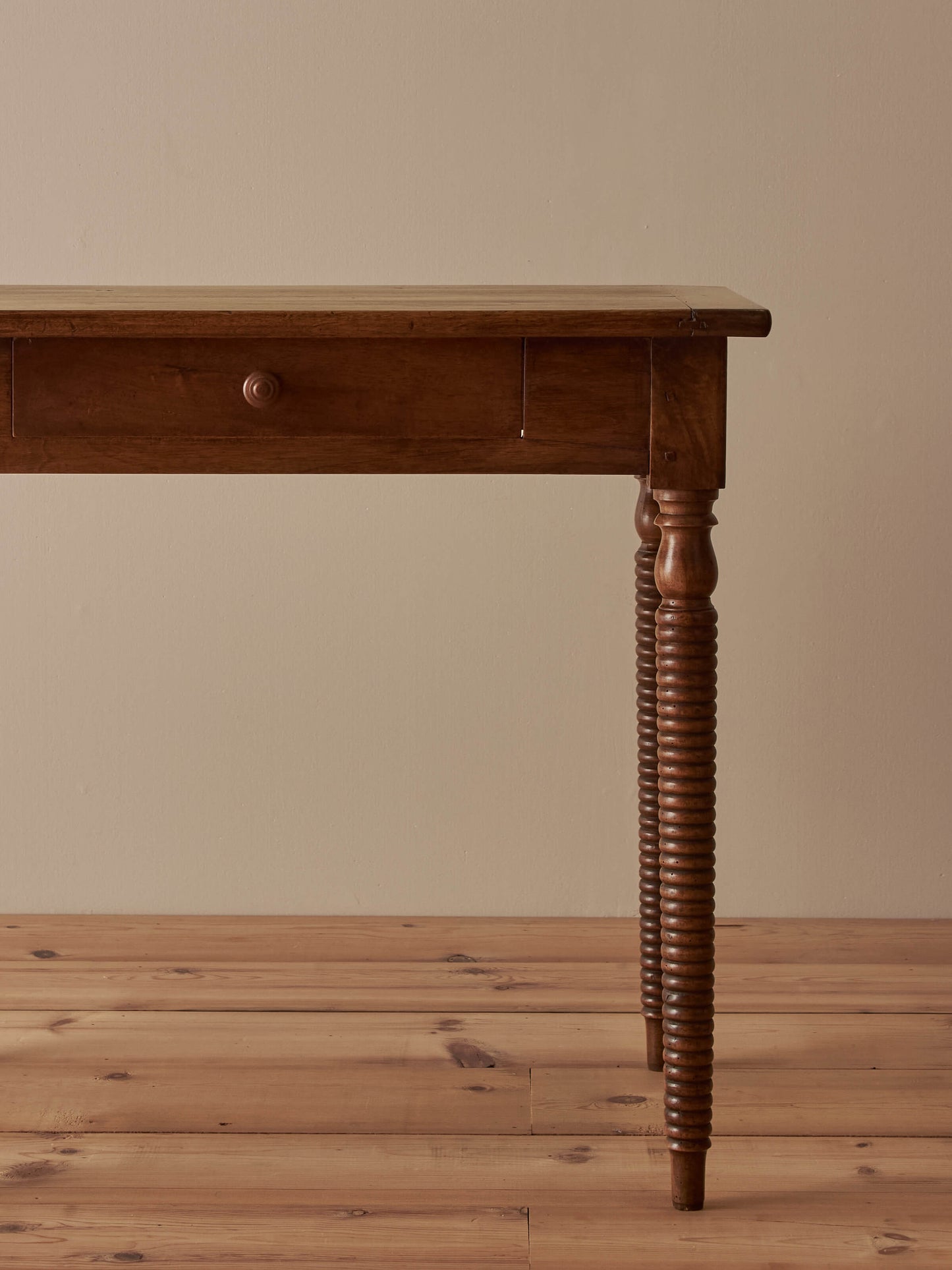 French antique bobbin-legged walnut table