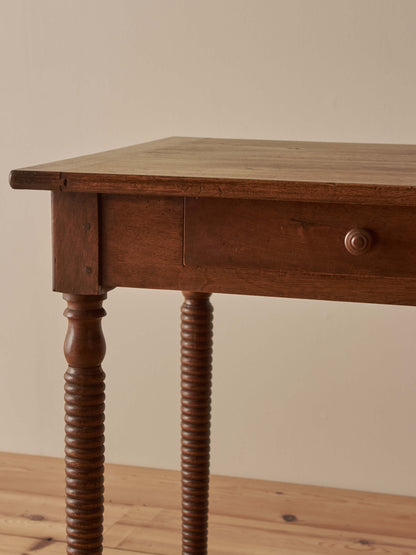 French antique bobbin-legged walnut table