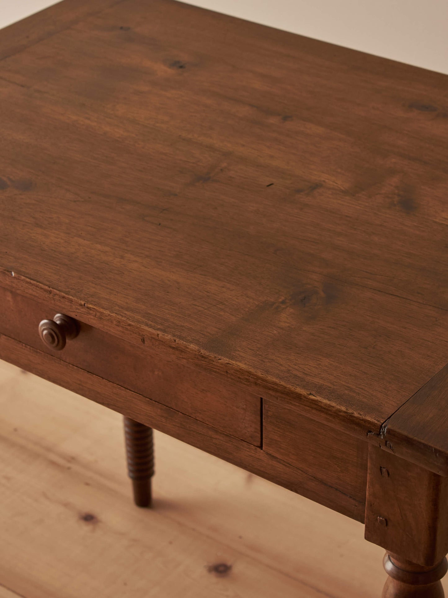 French antique bobbin-legged walnut table