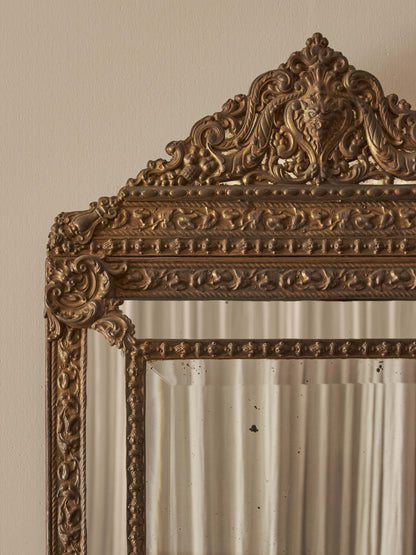 French Napoléon III repoussé mirror