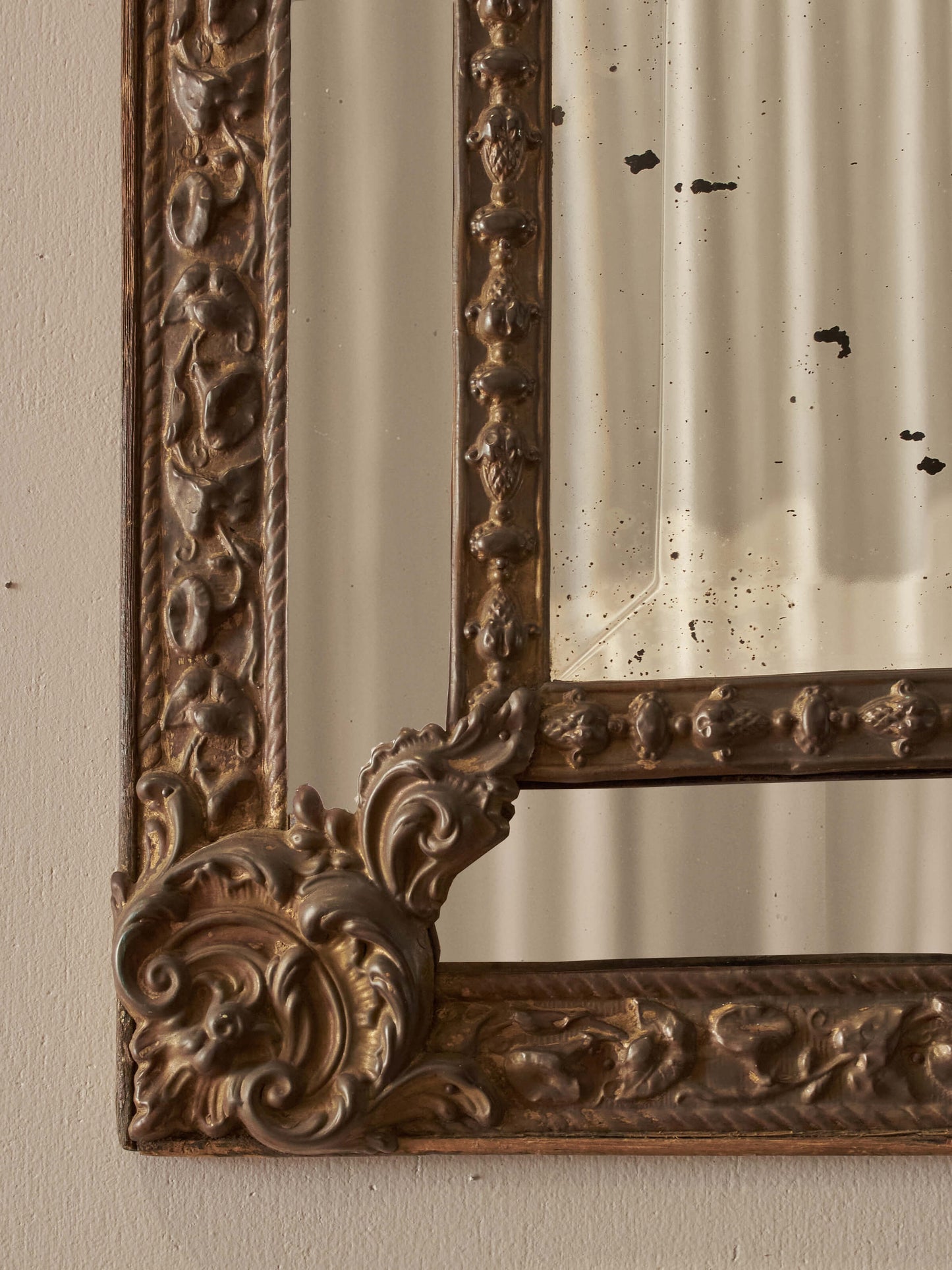 French Napoléon III repoussé mirror