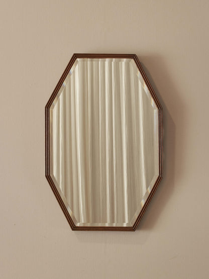 Edwardian reeded octagonal bevelled mirror