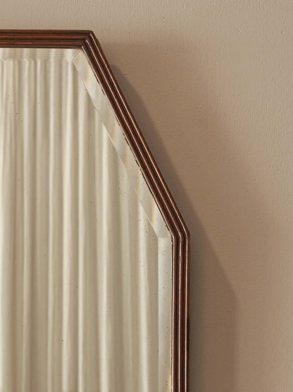 Edwardian reeded octagonal bevelled mirror