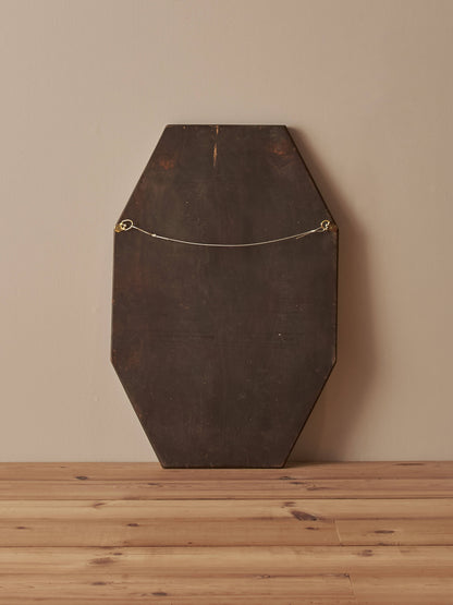 Edwardian reeded octagonal bevelled mirror