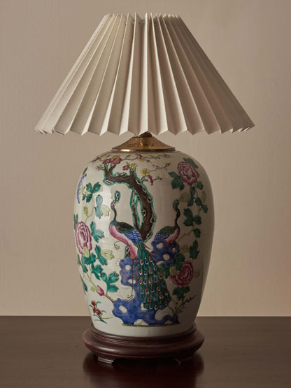 Pair of antique ceramic table lamps