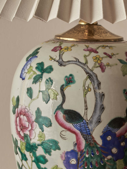 Pair of antique ceramic table lamps