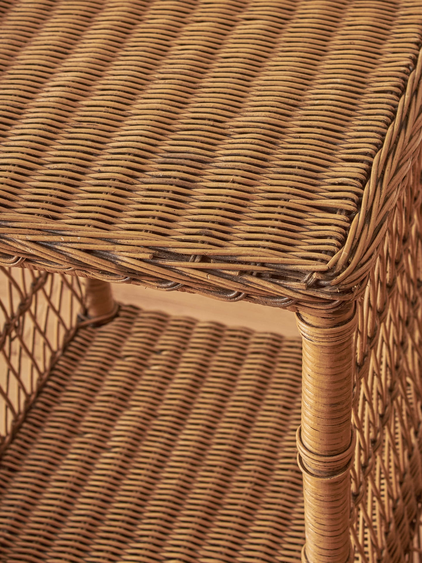 Pair of vintage wicker side tables