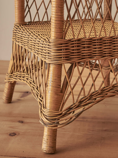 Pair of vintage wicker side tables