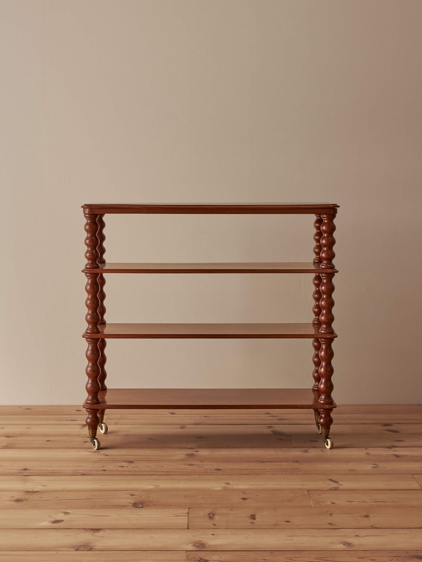 Victorian mahogany bobbin shelving unit