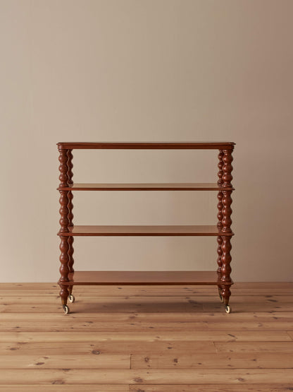 Victorian mahogany bobbin shelving unit