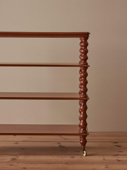 Victorian mahogany bobbin shelving unit