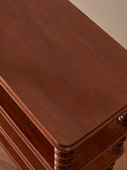 Victorian mahogany bobbin shelving unit