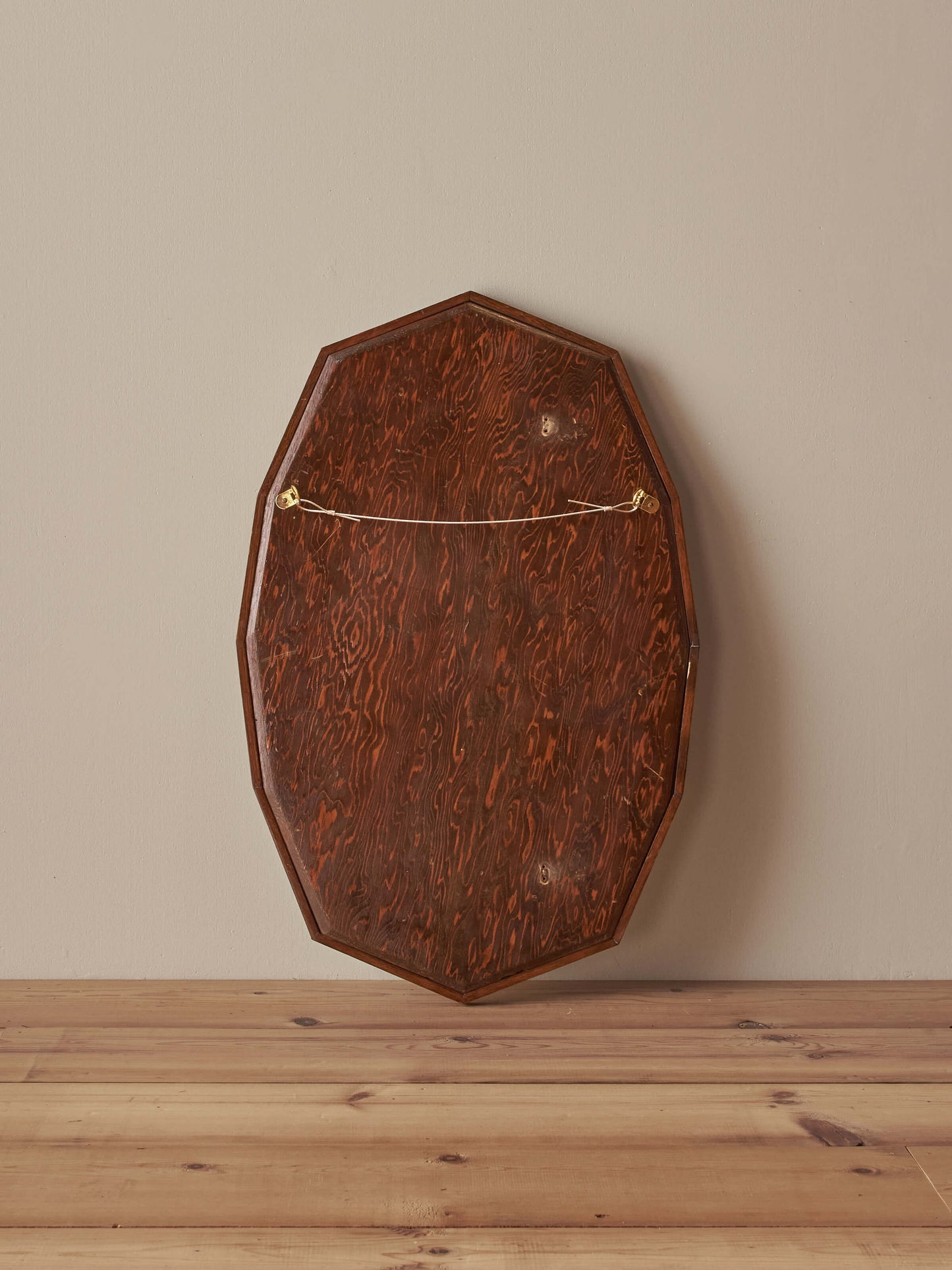Antique oak dodecagon bevelled mirror