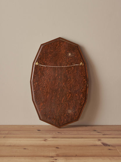Antique oak dodecagon bevelled mirror