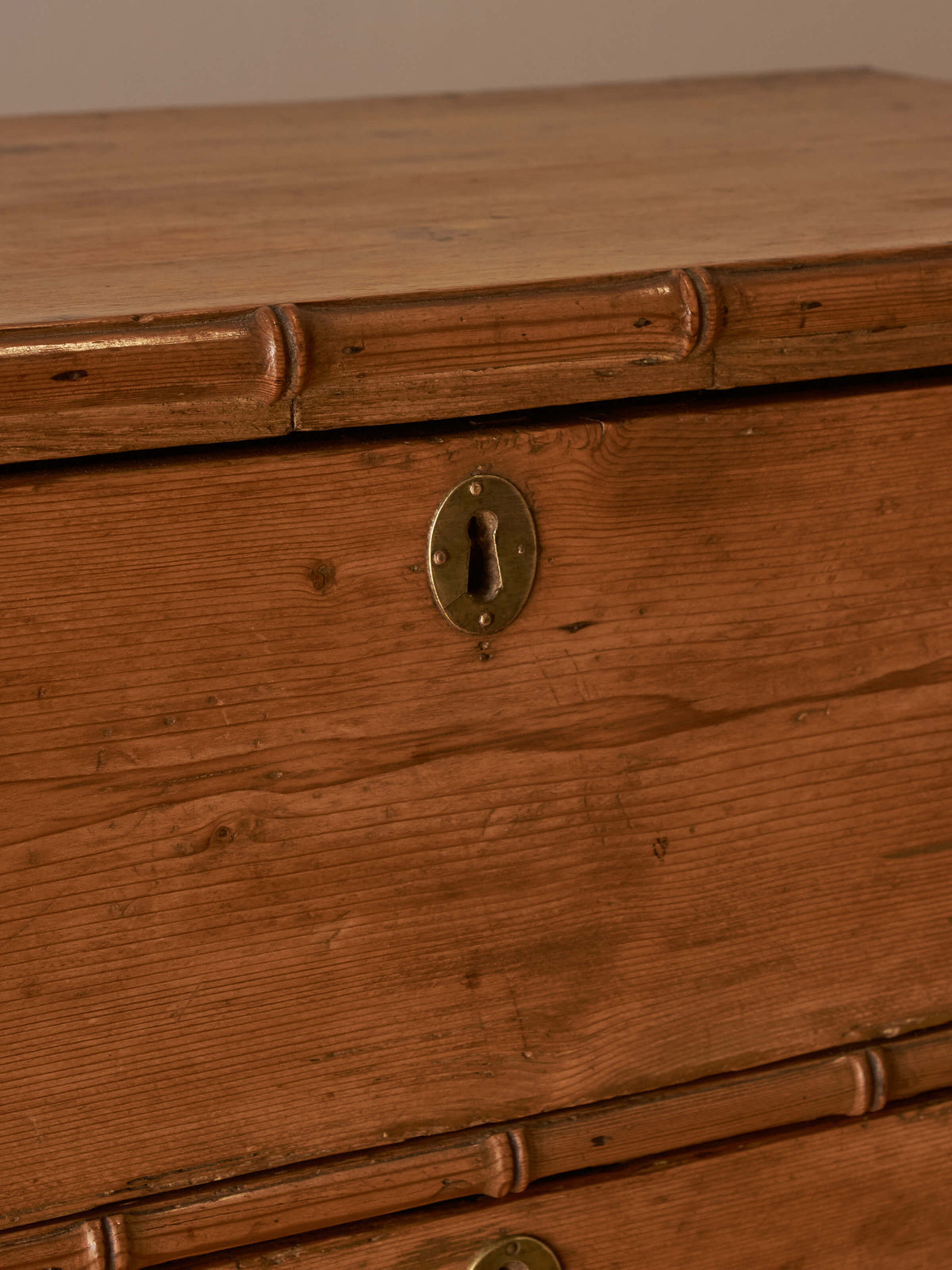 Regency faux bamboo pine chest of drawers