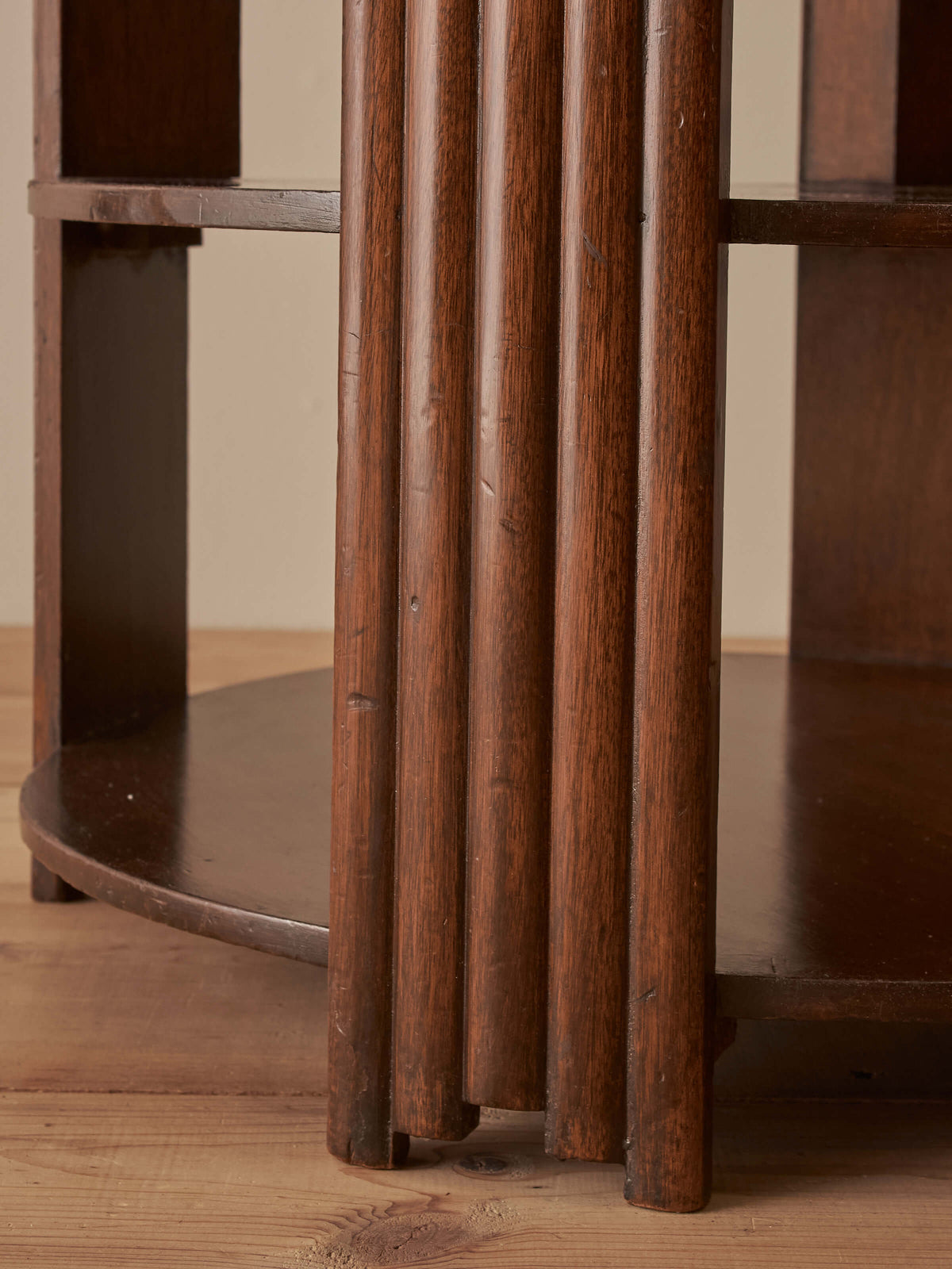 Mid-century mahogany circular reeded table