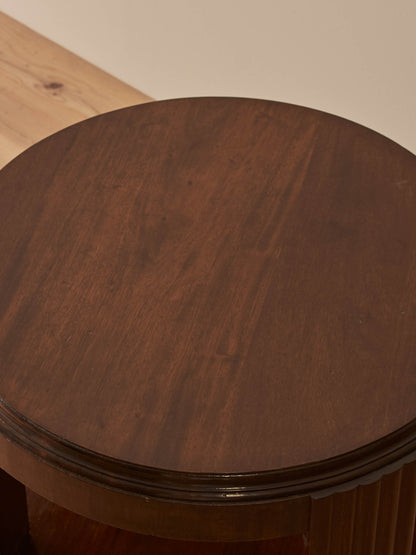 Mid-century mahogany circular reeded table