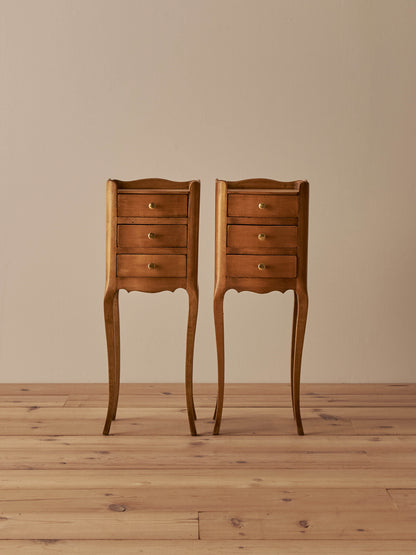 Pair of French vintage petite bedside tables