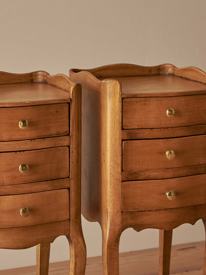 Pair of French vintage petite bedside tables