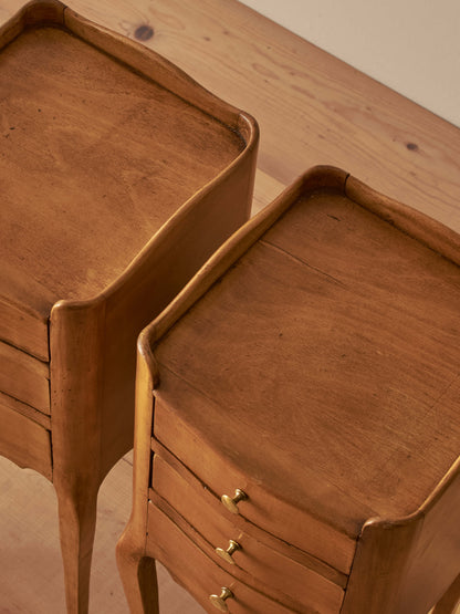 Pair of French vintage petite bedside tables