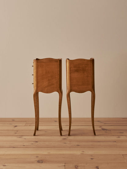 Pair of French vintage petite bedside tables