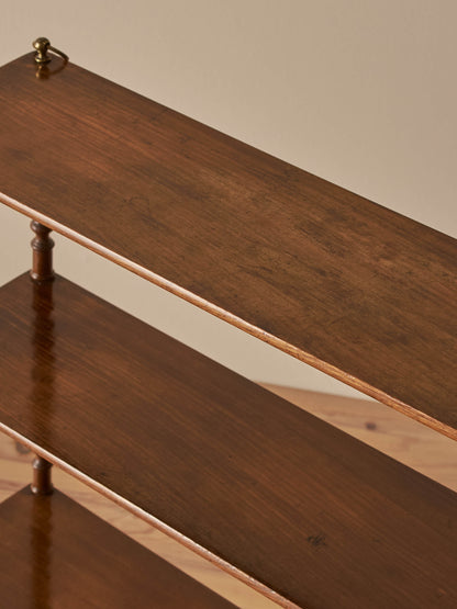 French mahogany bobbin wall-hung shelf