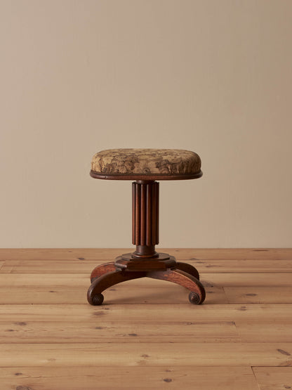 Victorian reeded mahogany upholstered stool