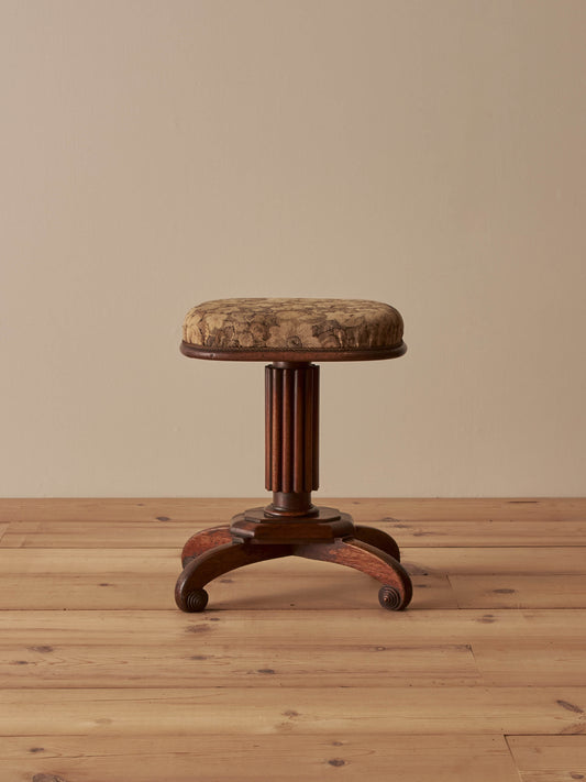 Victorian reeded mahogany upholstered stool