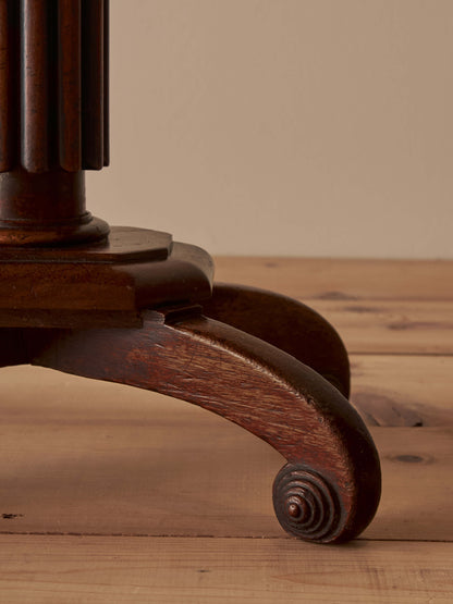Victorian reeded mahogany upholstered stool