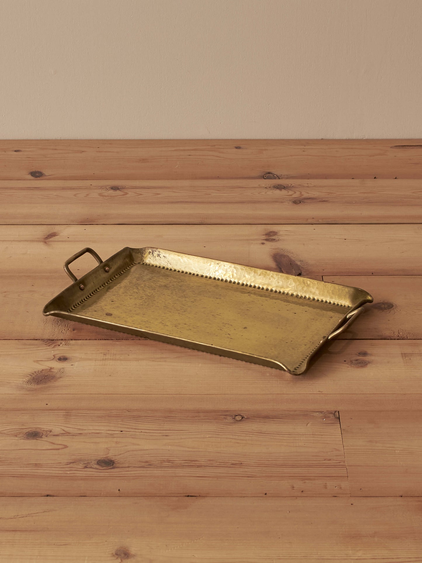 Arts and Crafts hammered brass tray