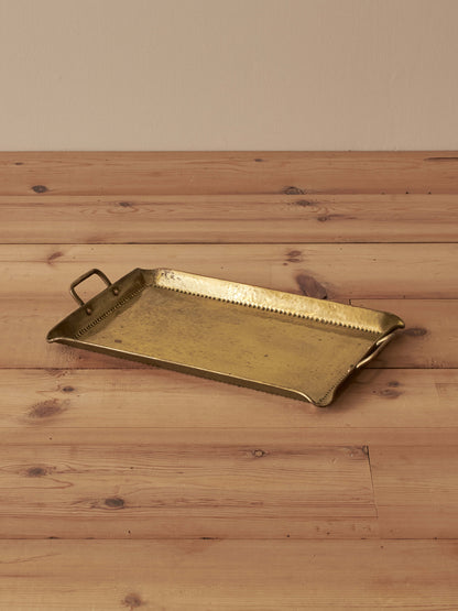 Arts and Crafts hammered brass tray