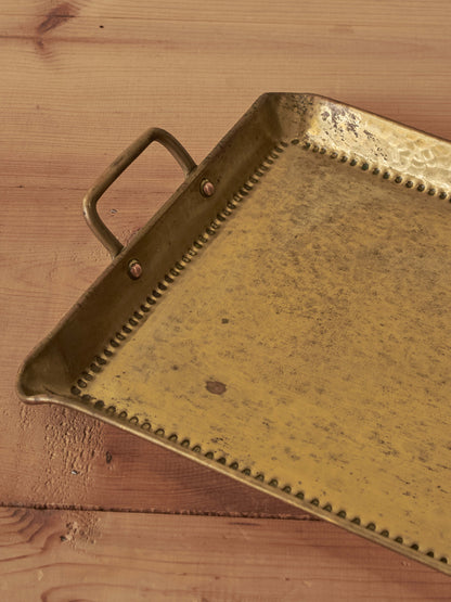 Arts and Crafts hammered brass tray