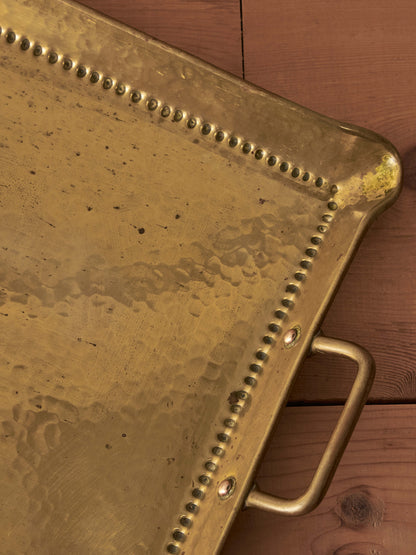 Arts and Crafts hammered brass tray