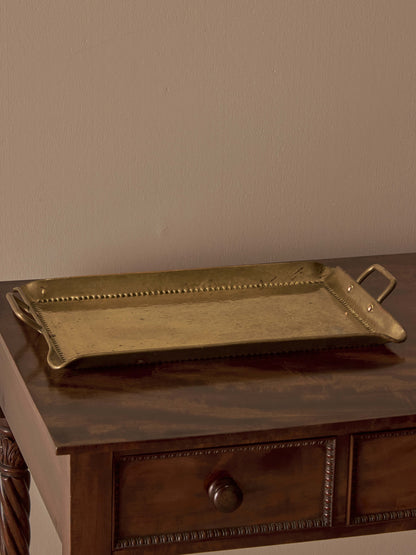Arts and Crafts hammered brass tray