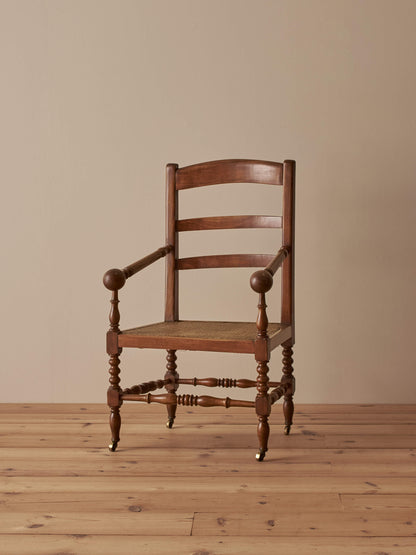 French antique cane chair on castors