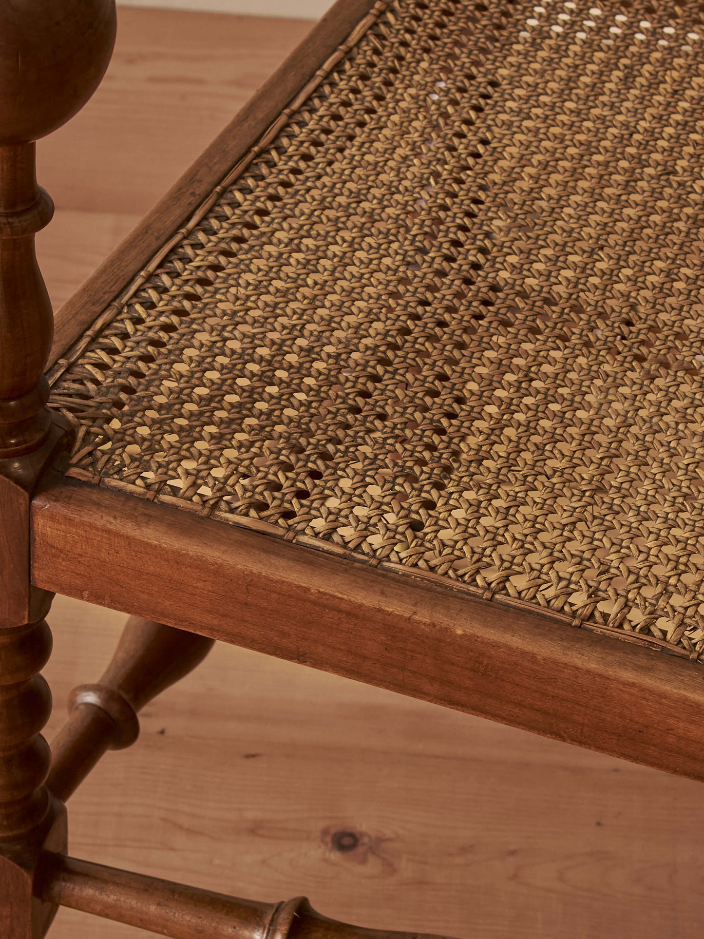 French antique cane chair on castors