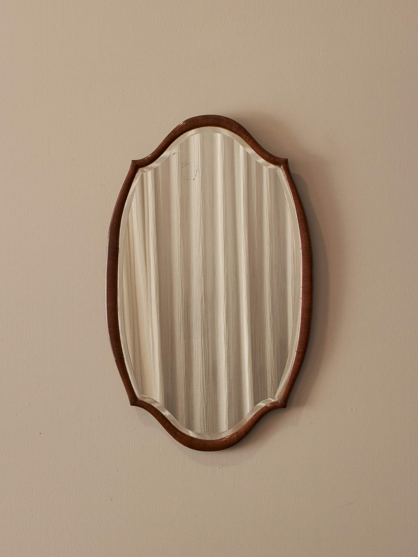 Victorian walnut cushion mirror
