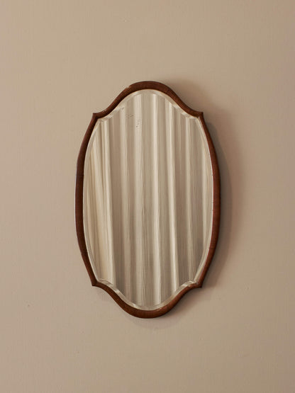 Victorian walnut cushion mirror