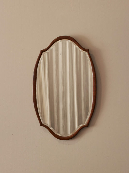Victorian walnut cushion mirror