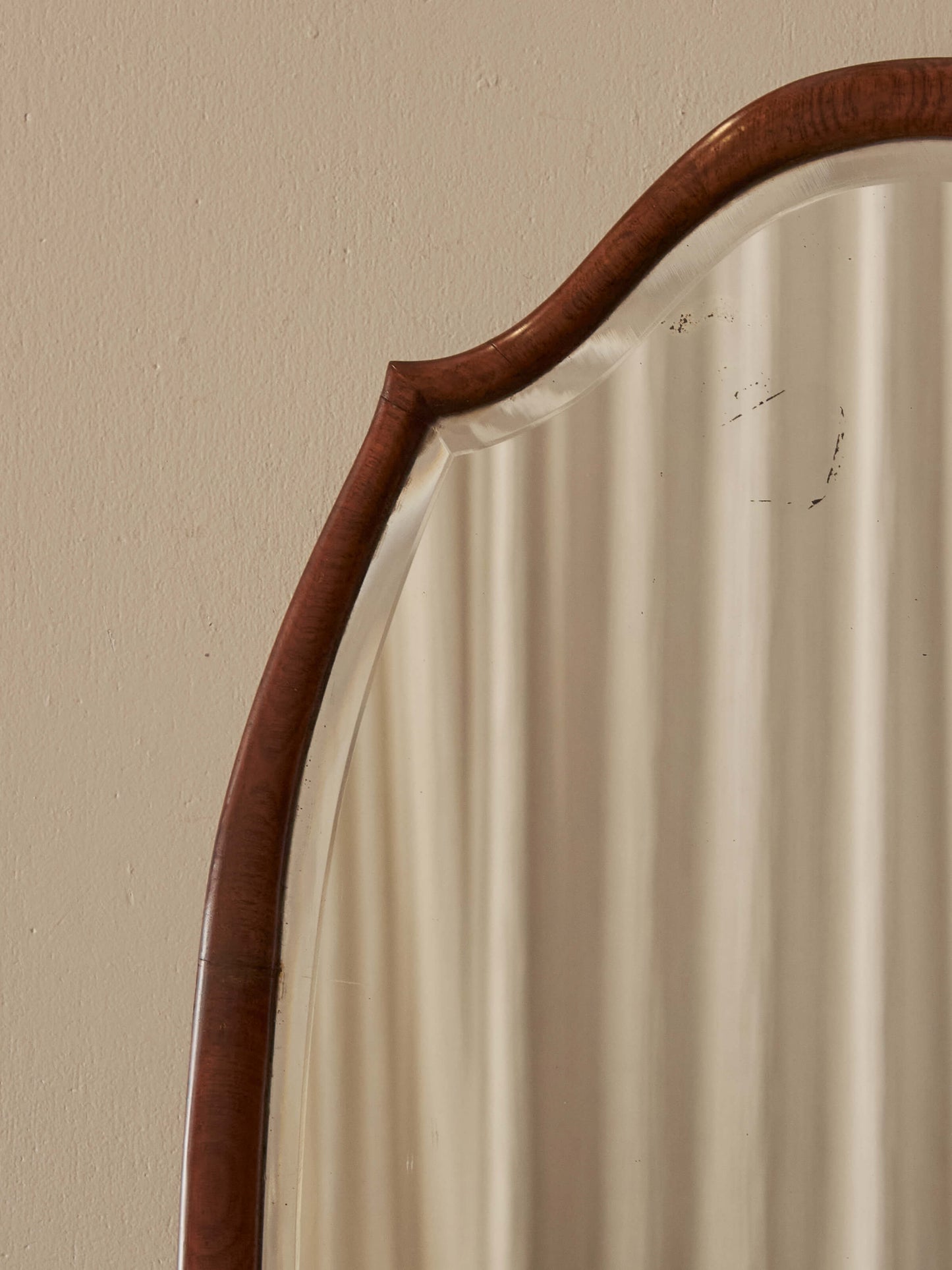 Victorian walnut cushion mirror