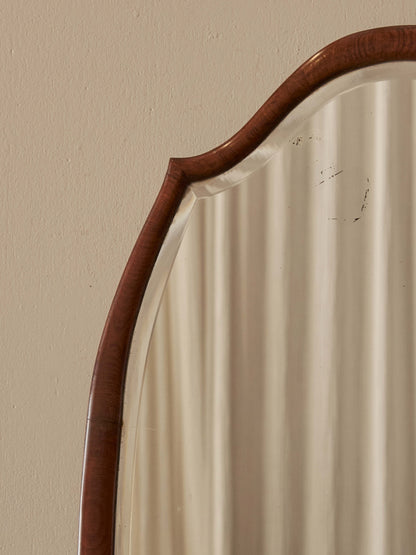 Victorian walnut cushion mirror