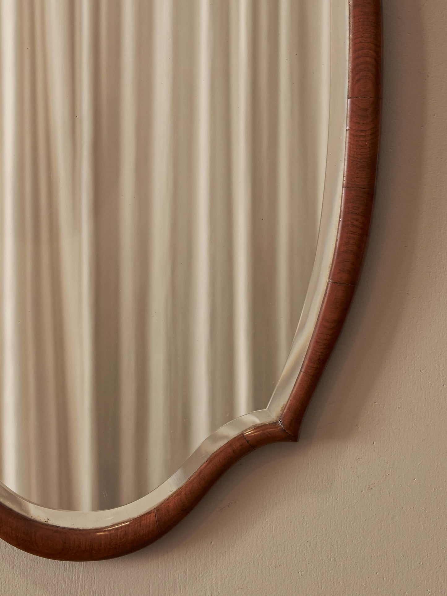 Victorian walnut cushion mirror