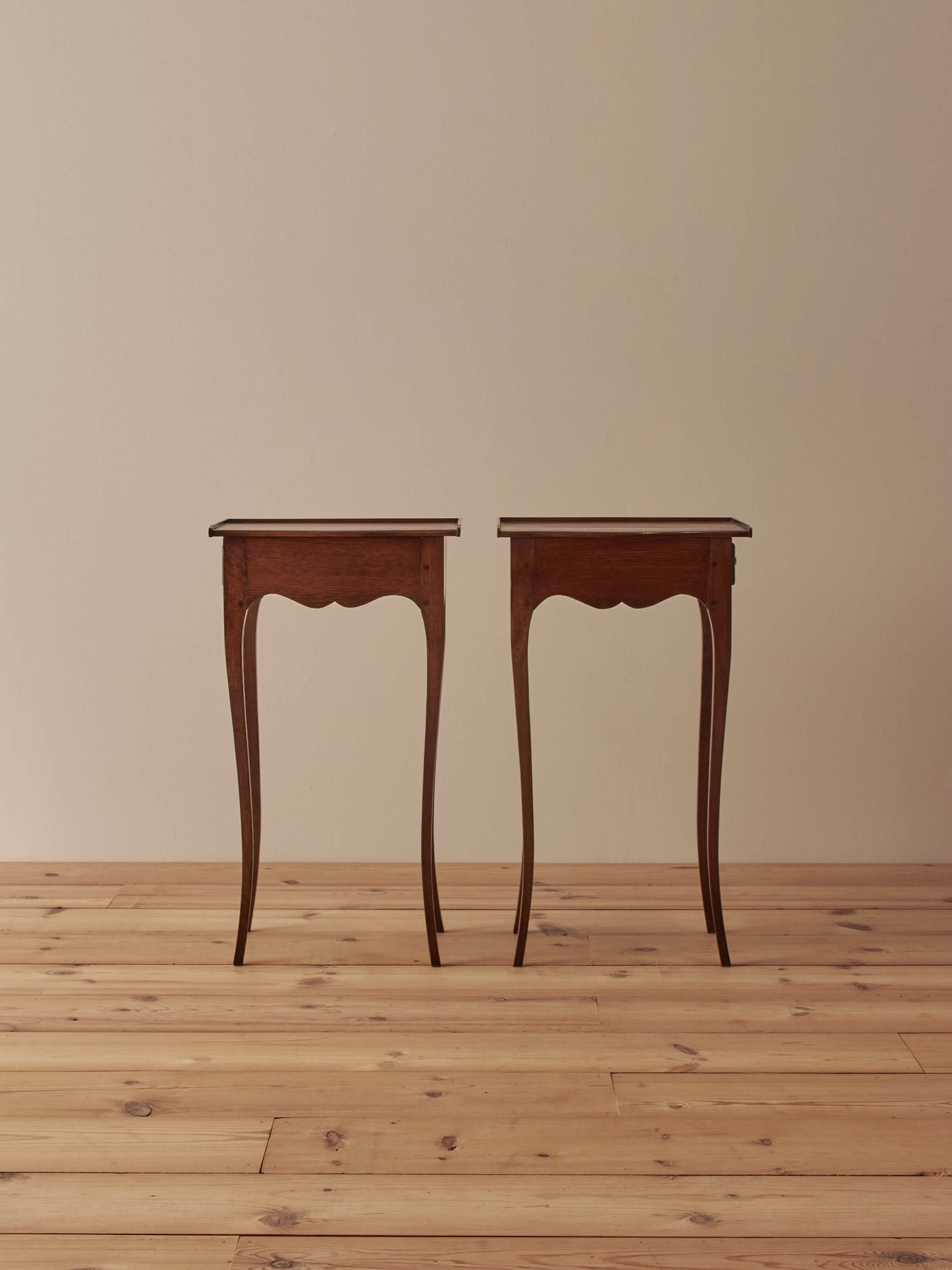Pair of French vintage oak bedside tables