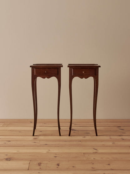 Pair of French vintage oak bedside tables