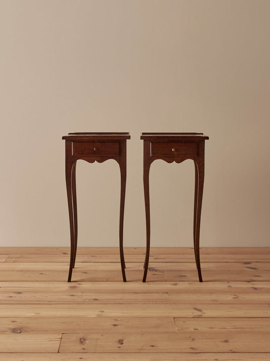 Pair of French vintage oak bedside tables